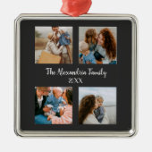 Vorlage für personalisierte Gruppe 4 Foto-Collage Ornament Aus Metall (Vorne)