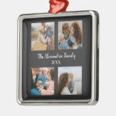 Vorlage für personalisierte Gruppe 4 Foto-Collage Ornament Aus Metall (Links)