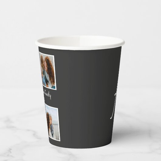Vorlage für personalisierte Gruppe 4 Foto-Collage Pappbecher (Links)