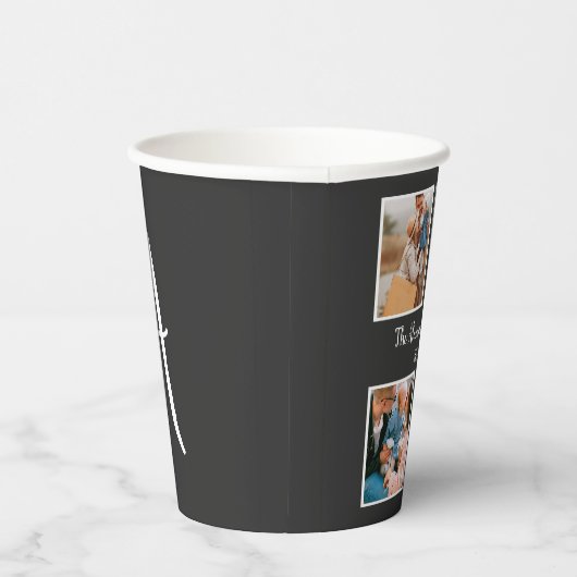 Vorlage für personalisierte Gruppe 4 Foto-Collage Pappbecher (Rechts)