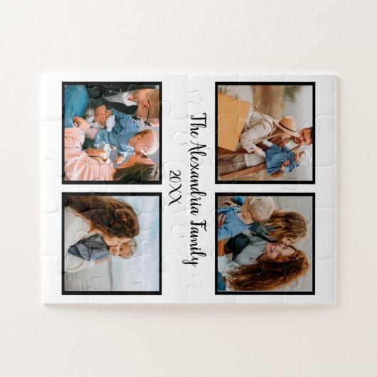 Vorlage für personalisierte Gruppe 4 Foto-Collage Puzzle (Horizontal)