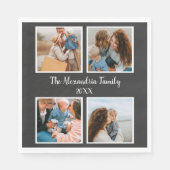 Vorlage für personalisierte Gruppe 4 Foto-Collage Serviette (Vorderseite)