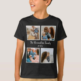 Vorlage für personalisierte Gruppe 4 Foto-Collage T-Shirt