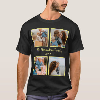Vorlage für personalisierte Gruppe 4 Foto-Collage T-Shirt