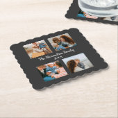 Vorlage für personalisierte Gruppe 4 Foto-Collage Untersetzer (angewinkelt)