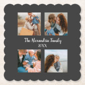 Vorlage für personalisierte Gruppe 4 Foto-Collage Untersetzer (Vorderseite)