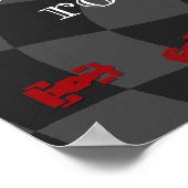 Vorlage für Personalisierte Kids Prüfstand Rennwag Poster (Ecke)