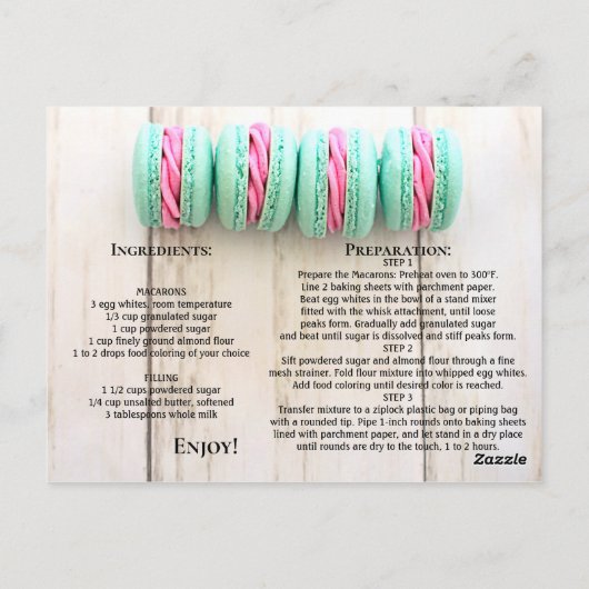 Vorlage für personalisierte Macarons Postkarte (Rückseite)