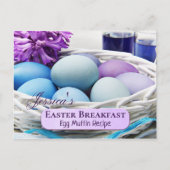 Vorlage für personalisierte Osterfrühstücksrezepte Postkarte (Vorderseite)