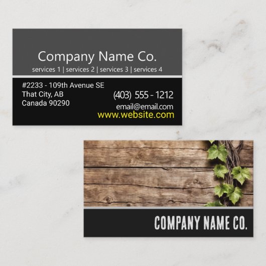 Vorlage für Personalisierte rustikale Visitenkarte (Vorne/Hinten)