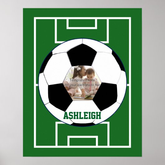 Vorlage für personalisierten Fußball und Feldfoto Poster (Vorne)