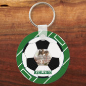 Vorlage für personalisierten Fußball und Feldfoto Schlüsselanhänger (Vorderseite)