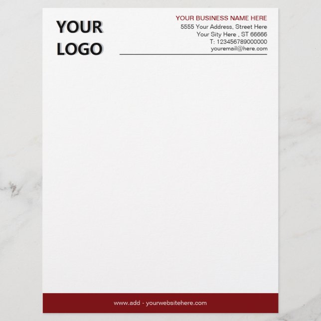 Vorlage für Personalisiertes Firmenlogo Briefbogen (Vorderseite)