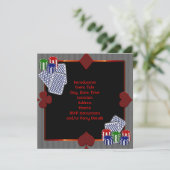 Vorlage für Poker-Party Einladungen (Stehend Vorderseite)