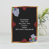 Vorlage für Poker-Party Einladungen (Stehend Vorderseite)