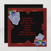 Vorlage für Poker-Party Einladungen (Vorne/Hinten)