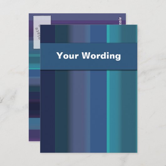 Vorlage für Postkarten - anpassbare blaue Streifen (Vorne/Hinten)