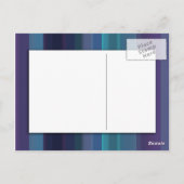 Vorlage für Postkarten - anpassbare blaue Streifen (Rückseite)