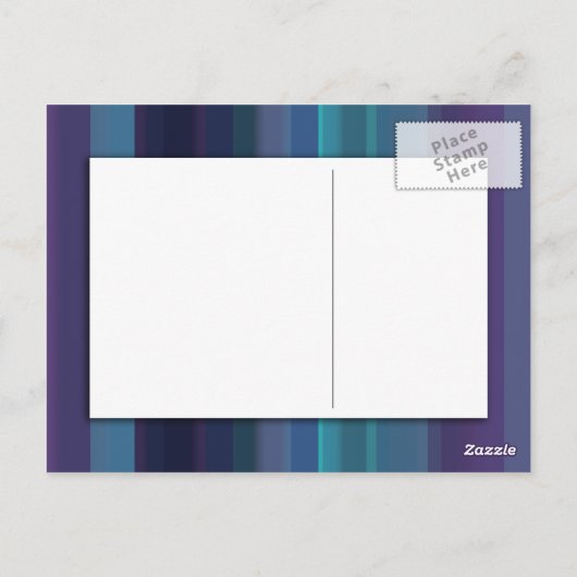 Vorlage für Postkarten - anpassbare blaue Streifen (Rückseite)