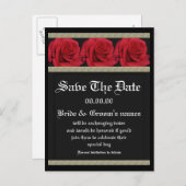 Vorlage für Postkarten - anpassbare rote Rosen (Vorne/Hinten)