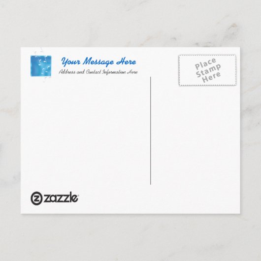 Vorlage für Postkarten Blue Wellness-Center (Rückseite)