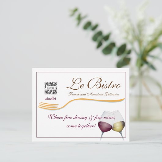 Vorlage für Postkarten - Fine Dining in Französisc (Stehend Vorderseite)
