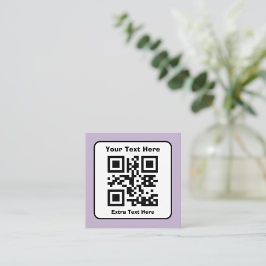 Vorlage für QR-Code mit bearbeitbarem Text (Stehend Vorderseite)