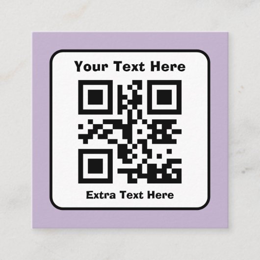 Vorlage für QR-Code mit bearbeitbarem Text (Vorderseite)