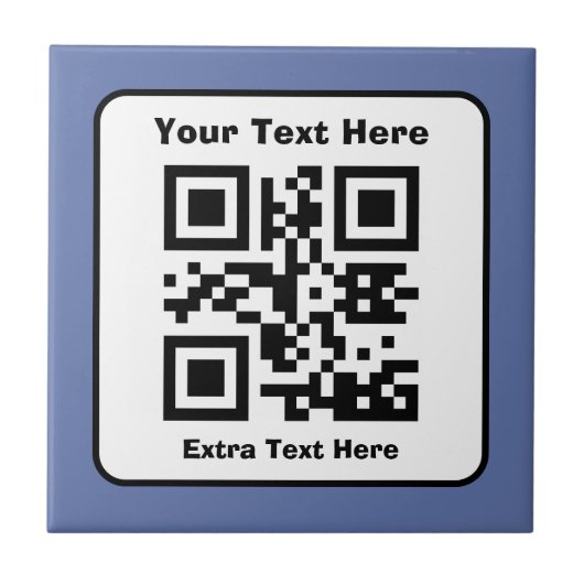 Vorlage für QR-Code mit bearbeitbarem Text Fliese (Vorderseite)