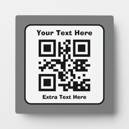 Vorlage für QR-Code mit bearbeitbarem Text Fotoplatte (Vorderseite)