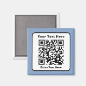 Vorlage für QR-Code mit bearbeitbarem Text Magnet (Vorderseite/Rückseite)