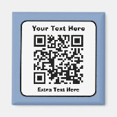 Vorlage für QR-Code mit bearbeitbarem Text Magnet (Vorne)
