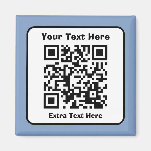 Vorlage für QR-Code mit bearbeitbarem Text Magnet (Vorne)