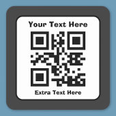 Vorlage für QR-Code mit bearbeitbarem Text Quadratischer Aufkleber