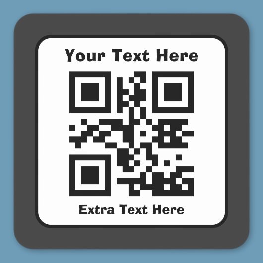 Vorlage für QR-Code mit bearbeitbarem Text Quadratischer Aufkleber