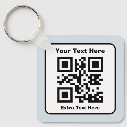 Vorlage für QR-Code mit bearbeitbarem Text Schlüsselanhänger (Vorderseite)