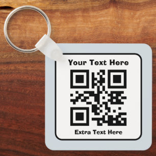 Vorlage für QR-Code mit bearbeitbarem Text Schlüsselanhänger