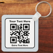 Vorlage für QR-Code mit bearbeitbarem Text Schlüsselanhänger (Rückseite)