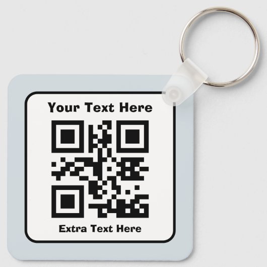 Vorlage für QR-Code mit bearbeitbarem Text Schlüsselanhänger (Rückseite)