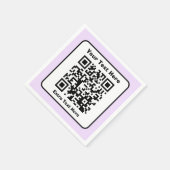 Vorlage für QR-Code mit bearbeitbarem Text Serviette (Ecke)