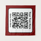 Vorlage für QR-Code mit bearbeitbarem Text Wandteppich (Vorderseite (Horizontal))