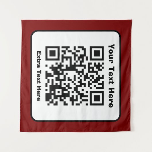 Vorlage für QR-Code mit bearbeitbarem Text Wandteppich (Vorderseite (Horizontal))
