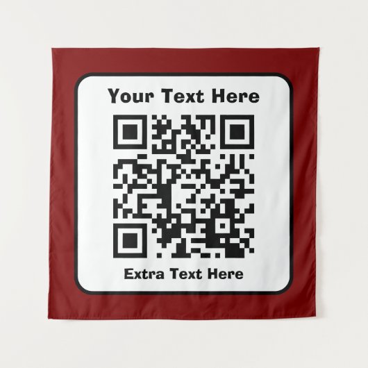 Vorlage für QR-Code mit bearbeitbarem Text Wandteppich (Vorderseite)