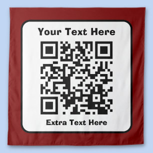 Vorlage für QR-Code mit bearbeitbarem Text Wandteppich