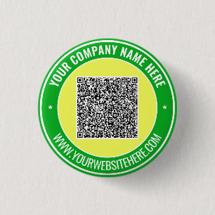 Vorlage für QR-Code und Text-Werbefläche Button