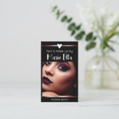 Vorlage für QR-Foto-QR-Rose-Goldlinien Visitenkarte (Stehend Vorderseite)