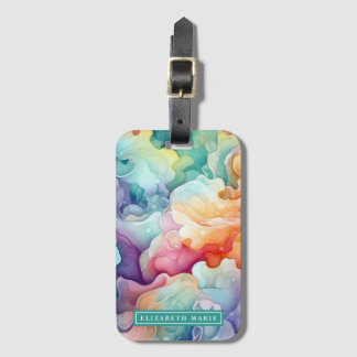 Vorlage für Rainbow Watercolor Splash Gepäckanhänger