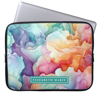 Vorlage für Rainbow Watercolor Splash Laptopschutzhülle