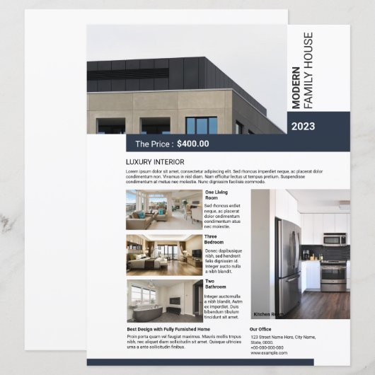 Vorlage für Real Anwesen Flyer (Vorne/Hinten)