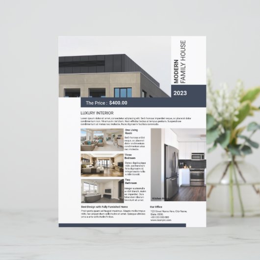 Vorlage für Real Anwesen Flyer (Stehend Vorderseite)